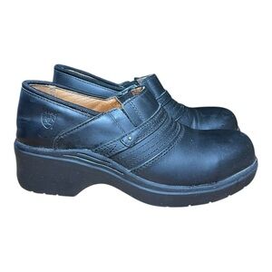 Ariat Womens Steel Toe Leather Safety  Slip On Work Clog Mule Black Size 9B